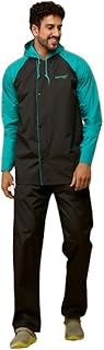 WATER FIGHTER Rain Coat For Men with Adjustable Hood, Polyester Waterproof Full Sleeves, Top and Bot