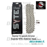SYTE Chain 12 speed 126 link chrome color + folding federal MTB bike chain connection