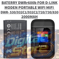 BATTERY D-LINK DWRr600b 2000MAH COMPATIBLE D-LINK PORTABLE WIFI MIFI DWR- 530/932C1/932C2/720/730/83
