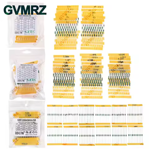 Color Ring Inductor Assortment 0307 1/4W 0410 1/2W 1UH 10UH 100UH Inductors Inductors Assorted Set K