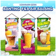 Bunting F&B Air Balang / Boba / Coklat / Jagung / Kopi / Mangga / Teh / Tembikai - Peniaga Gerai Jua