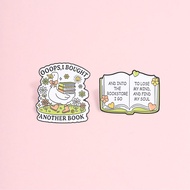 Book Lover Duck Brooch Pins Oops I Bought Another Book Bookish Quotes Brooch Metal Badges Bookworm G