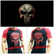 Punisher Black Fitness Gym Shirt Combination Red R02