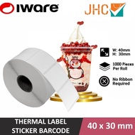 Thermal Label Sticker 40x30 mm Thermal Barcode Sticker 40x30mm 4x3CM