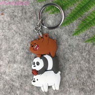 FRANCESCO We Bare Bears Cute Silica Gel Car Pendant Bag Trinket Car Interior Accessories Panda Key Rings