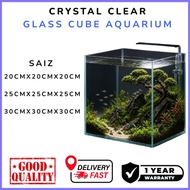 Crystal Clear Cube Aquarium CC Fish Tank Nano Aquarium Tank 15CM/ 20CM/ 30CM