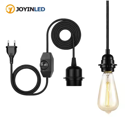 Plug in Pendant Light Cord 4.5M Hanging Light Kit E26/E27 Socket Lamp Bases Hanging Lamp Cord with O