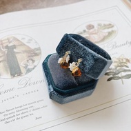 Enko | 里昂的訊號雷達 橙色石英石花瓣珍珠 14K耳針耳夾