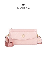MICHAELA Glossy Compact Sling Bag Oblique Quilted Underarm Bag for Women Office Holiday HB6506077 CX