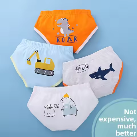 4 Pack Boys Cotton Underwear Soft Breathable Briefs for Kids Toddler Youth Comfortable Boys Underpan