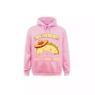 Hoodie sesuai untuk pencinta makanan Mexico, jaket bulu dengan topi taco, nombor telefon kecemasan 9