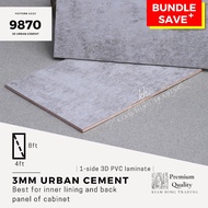 3mm Urban Cement 3D PVC 1-side laminated plywood (4ft x 8ft) 9870 | Papan kayu DIY | Kiam Hing