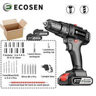 ECOSEN Mesin Bor Baterai /Bor Listrik/Bor cas/Cordless Drill Bor baterai