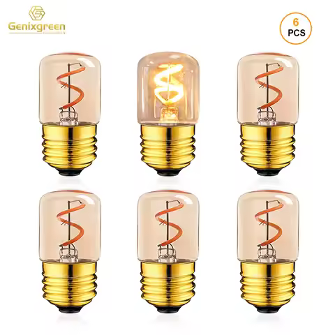 Retro T28 Mini Tube Night Light Lamp 1.5W LED Spiral Filament Bulb 2200K Super Warm Chandelier Tubul
