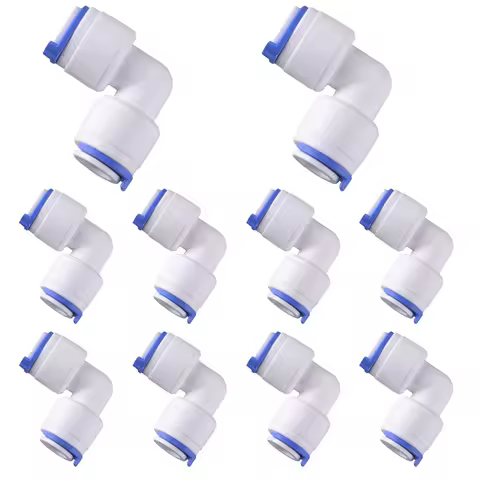 10PCS 1/4 Inch Tube to 1/4 Inch Tube Push Fit Elbow Quick Connect for RO Water System