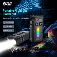 BORUiT EV10 1100Lumen LED Flashlight IP66 Waterproof Type-C Rechargeable Torch for Camping Hiking