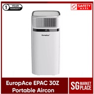 EuropAce EPAC 30Z Portable Aircon. 30,000 BTU. Dual Turbine System. Wi-Fi Function. Remote Controlled. Safety Mark Approved. 1 Year Warranty.