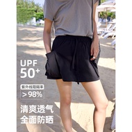 ACME minimalist style black work pocket skirt anti-exposure culottes 60335
