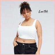 ∲ Plus size Squareneck Croptop White Sleeveless Sando Women Fashion Clothes Lovemichcollections