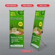 Terbaru Banner Beras Paket Stand Y Banner / Spanduk Toko Beras /