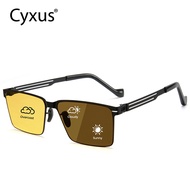 Cyxus Non-Polarized Night Vision Photochromic Glasses Square Frame Stainless Steel Frame UV400 Prote