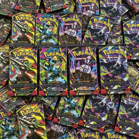 10 Packs Pokémon TCG Mega Evolution Pitch Black 9+1 Per Pack TCG Mega Evolution Phantasmal Flames Bo