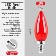 ZUOLEJIA | Red Altar Replacement Candle Bulb E12/E14 Screw Socket