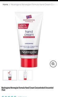 Neutrogena Norwegian Formula Hand Cream Concentrated Unscented 75ml