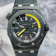 Aibi Royal Oak Offshore 15706AU Forged Carbon Ceramic Ring Black Yellow Color Matching Date Automatic Mechanical Men's Watch Audemars Piguet