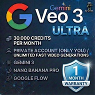 🔥Promo GEMINI GOOGLE VEO 3 AI DAN FLOW AI (30,000 Credits) Dan Nano Banana Pro (AKAUN)
