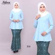 BAJU KURUNG MODEN 🌹 NAFEESA TIARA PRINTED BABY BLUE 03