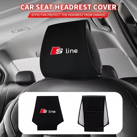 Car Logo Seat Backrest Headrest Cover Pillow Towel for Audi SLine Logo A3 A4 A5 A6 A7 A8 Q3 Q5 RS3 R