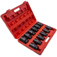 12pc 3/4 Inch Deep Impact Sockets Set Drive 6 point 24mm to 41mm 27mm 33mm 35mm  Damaged Screw Extra