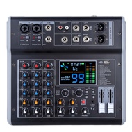 Professional Audio Mixer 4/6-channe lหน้าแรก KTV สมดุล-3EQ / 99DSP ผลกระทบ / บัตรเสียง / การบันทึก /