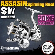Mesin Spinning BEARKING ASSASIN Spinning Reel 20KG MAX Drag Salt Water Concept 9+1bb SW Fishing Reel