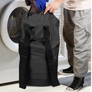 Laundry Bag with Shoulder Straps and Mesh Pocket Laundry Backpack Large Portable Laundry Hamper for