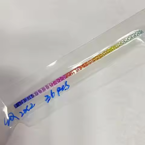 Square 2x2mm 36 Pieces Princess Cut Rainbow Sapphire Loose Gemstones Set