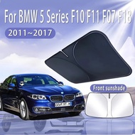 For BMW 5 Series F10 F11 F07 F18 2011~2017 Foldable Car Sun Visor Front Windshield Sunshade Heat Ins