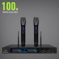 wireless microphone uhf cordless rechargeable mic dual handheld Metal mikrofon Karaoke mike