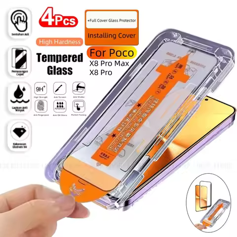 4/3/2/1Pcs For Poco X8 Pro Glass Xiaomi Poco X8 Pro Max Tempered Glass Dust Free 9H Full Cover Glue 