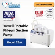 Yuwell Portable Phlegm Suction Pump (Machine 7E-A) + Suction Catheter