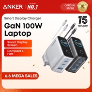 [Cable Included] Anker Charger 100W Max USB C Charger 3 Port GaN and Ultra-Compact Wall Adapter, Sma