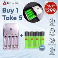 Mitsushi HR6 1.2V 4pcs. AA Rechargeable Battery With 4-Bay Fast Battery Charger