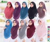 Tudung Alfaro Plain two layer size XL