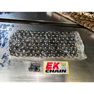 EK Motorcycle Chain Big Bike Size 525 QX-ring Black Gold Pin 124 Points Rivet Joint [525-124 SRX2]
