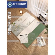 300x1200Camellia flower tiles in French retro style for bathroom, ceramic floor tiles, bathroom wall