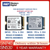 Western Digital WD SN740 SN530 M.2 2230 SSD 1TB 2TB 512GB NVMe PCIe Gen4 x4 for Microsoft Surface Pro X Surface Laptop 3