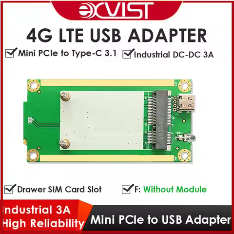 4G LTE Industrial Mini PCIe to USB Adapter(Type-C USB3.1) W/SIM Card Slot Type-C to USB Cable For WW