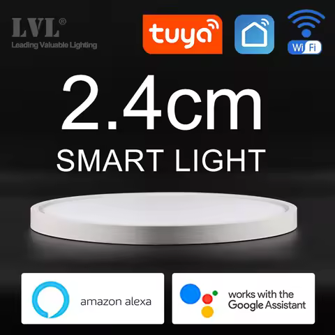 Modern LED Smart Ceiling Light Dimmable Home Lighing WiFi Tuya App AI Voice Control Ultrathin Surfac