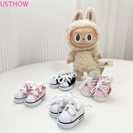 USTHOW Doll Mini Sports Shoes, PU Doll Shoes Labubu Canvas Doll Shoes, Doll Leather Shoes High-top S